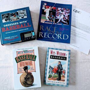VTG Lot of 4 Baseball Books Coffee Table Humor Game Jokes History Quotes